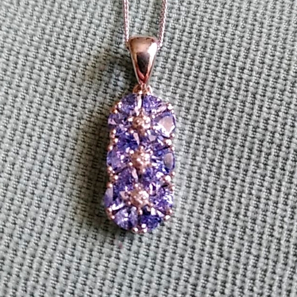 Jewelry - TANZANITE, CAMBODIAN ZIRCON FLORAL PENDENT